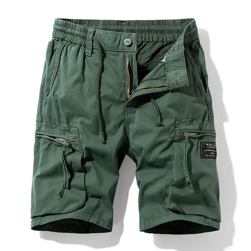 Mens Cotton Stretch Cargo Shorts, 6 Pocket Knee Length