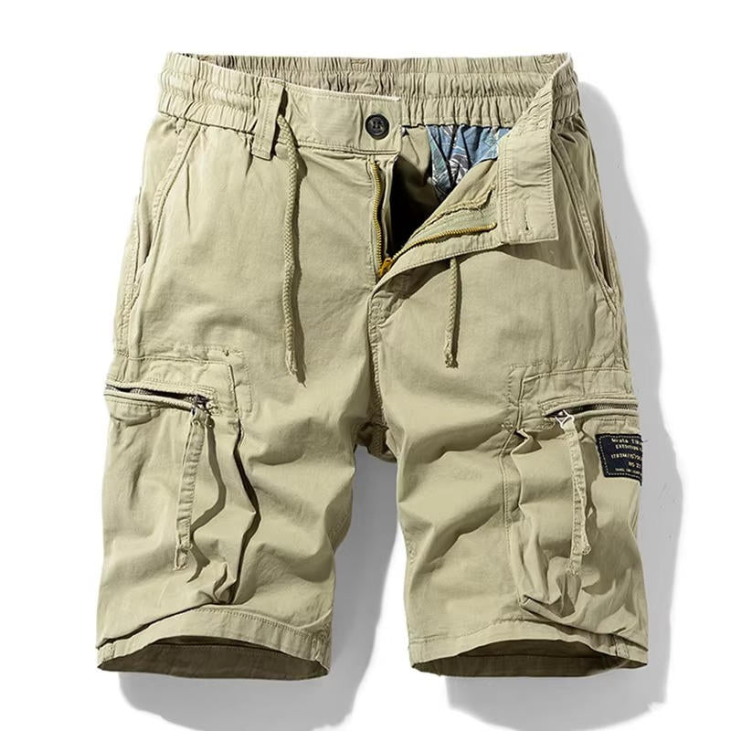 Mens Cotton Stretch Cargo Shorts, 6 Pocket Knee Length
