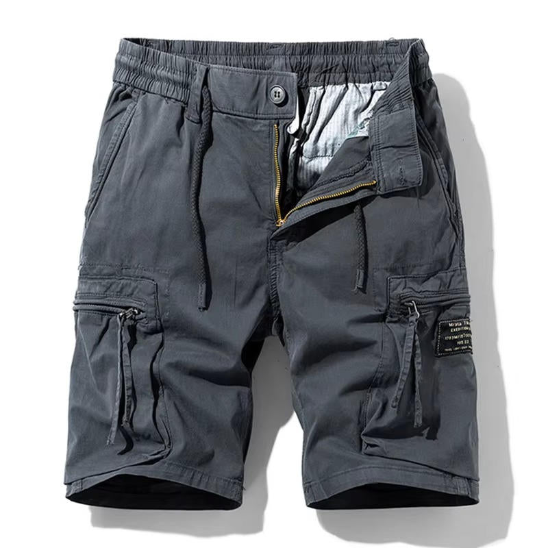Mens Cotton Stretch Cargo Shorts, 6 Pocket Knee Length