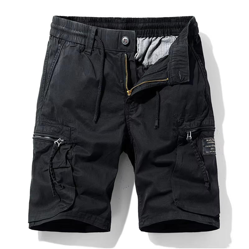 Mens Cotton Stretch Cargo Shorts, 6 Pocket Knee Length