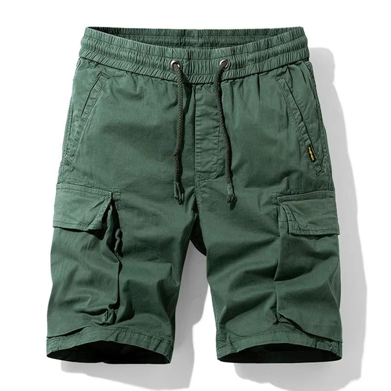 Mens Cotton Stretch Cargo Shorts, 6 Pocket Knee Length