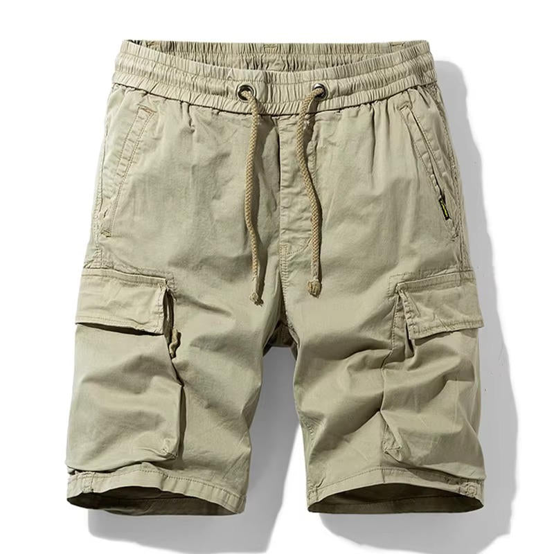 Mens Cotton Stretch Cargo Shorts, 6 Pocket Knee Length