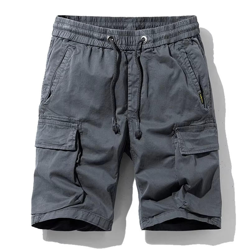 Mens Cotton Stretch Cargo Shorts, 6 Pocket Knee Length