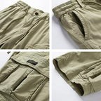 Mens Cotton Stretch Cargo Shorts, 6 Pocket Knee Length