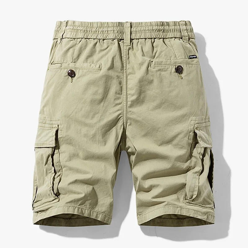 Mens Cotton Stretch Cargo Shorts, 6 Pocket Knee Length
