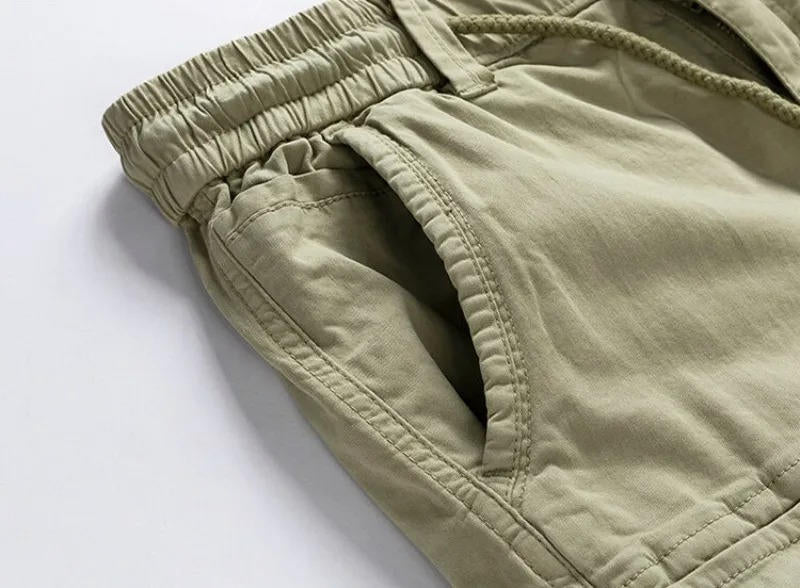 Mens Cotton Stretch Cargo Shorts, 6 Pocket Knee Length