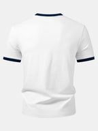 Men’s Crew Neck Cotton T-Shirt with Contrast Trim – Casual Regular Fit Soft Breathable Everyday Essential Tee