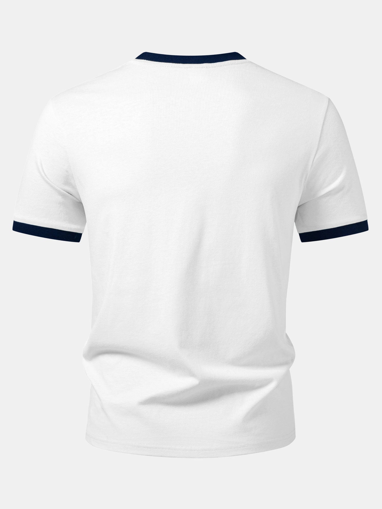 Men’s Crew Neck Cotton T-Shirt with Contrast Trim – Casual Regular Fit Soft Breathable Everyday Essential Tee