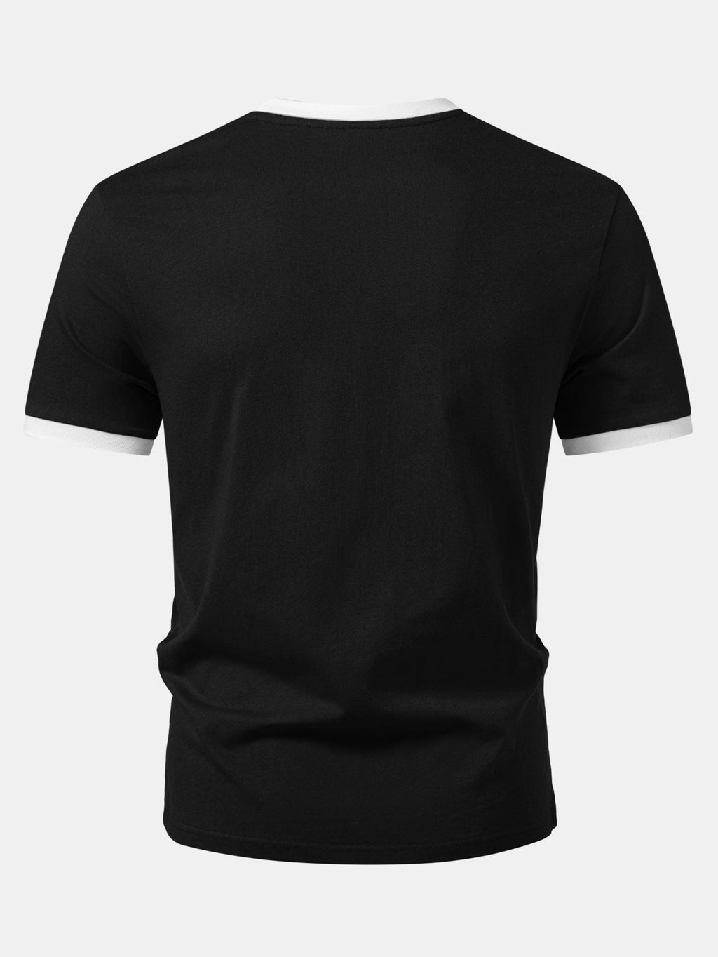 Men’s Crew Neck Cotton T-Shirt with Contrast Trim – Casual Regular Fit Soft Breathable Everyday Essential Tee