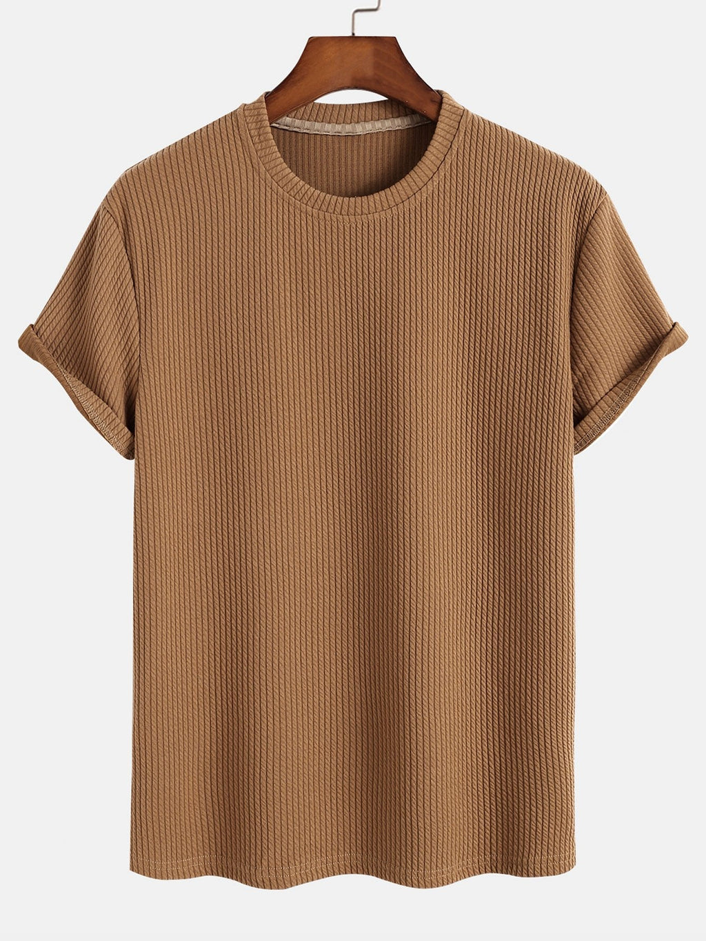 Men’s Everyday Stretch T-Shirt – Soft Polyester Spandex Regular Fit Basic Casual Tee