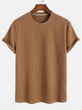 Men’s Everyday Stretch T-Shirt – Soft Polyester Spandex Regular Fit Basic Casual Tee