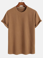 Men’s Everyday Stretch T-Shirt – Soft Polyester Spandex Regular Fit Basic Casual Tee