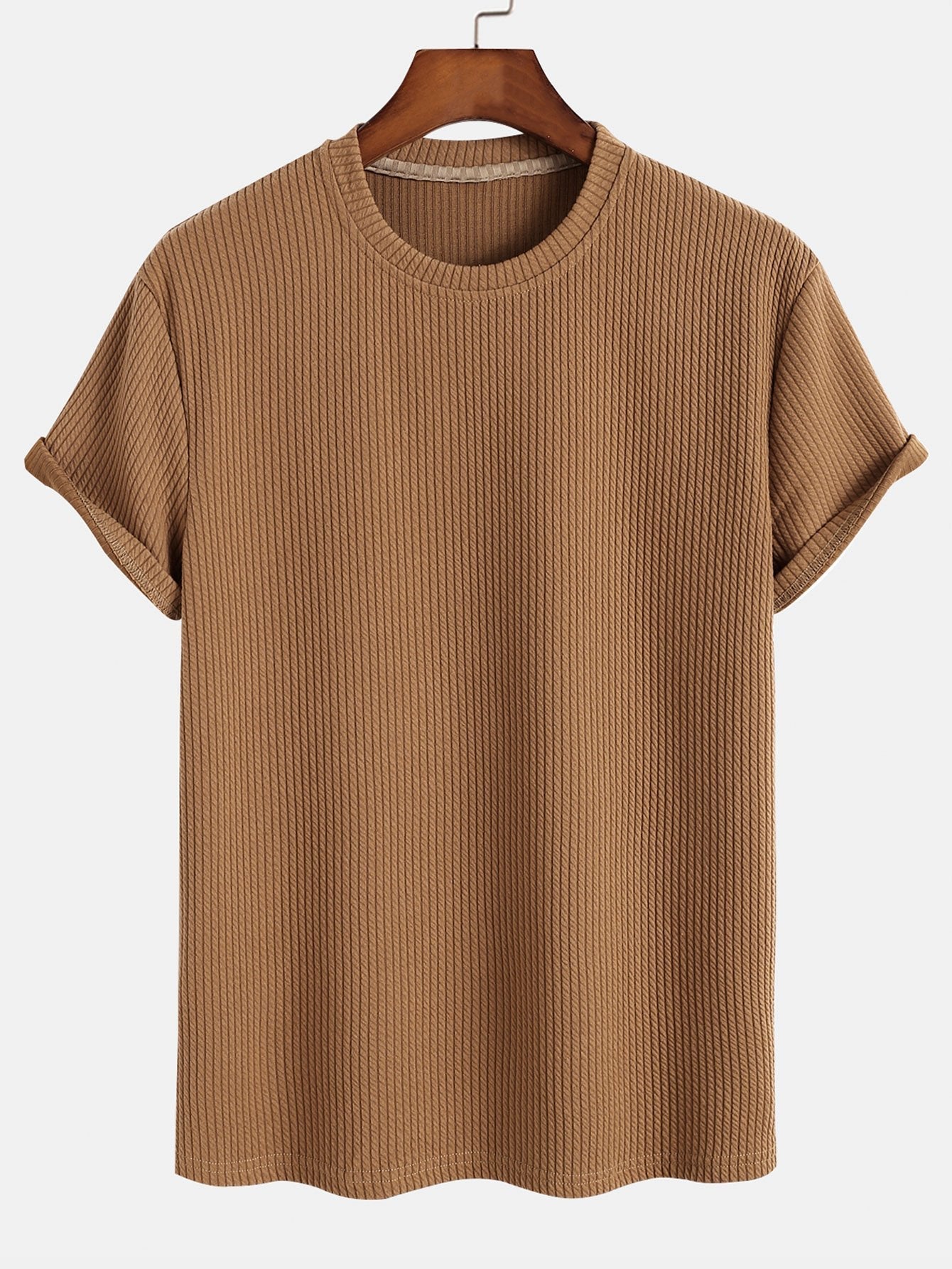 Men’s Everyday Stretch T-Shirt – Soft Polyester Spandex Regular Fit Basic Casual Tee