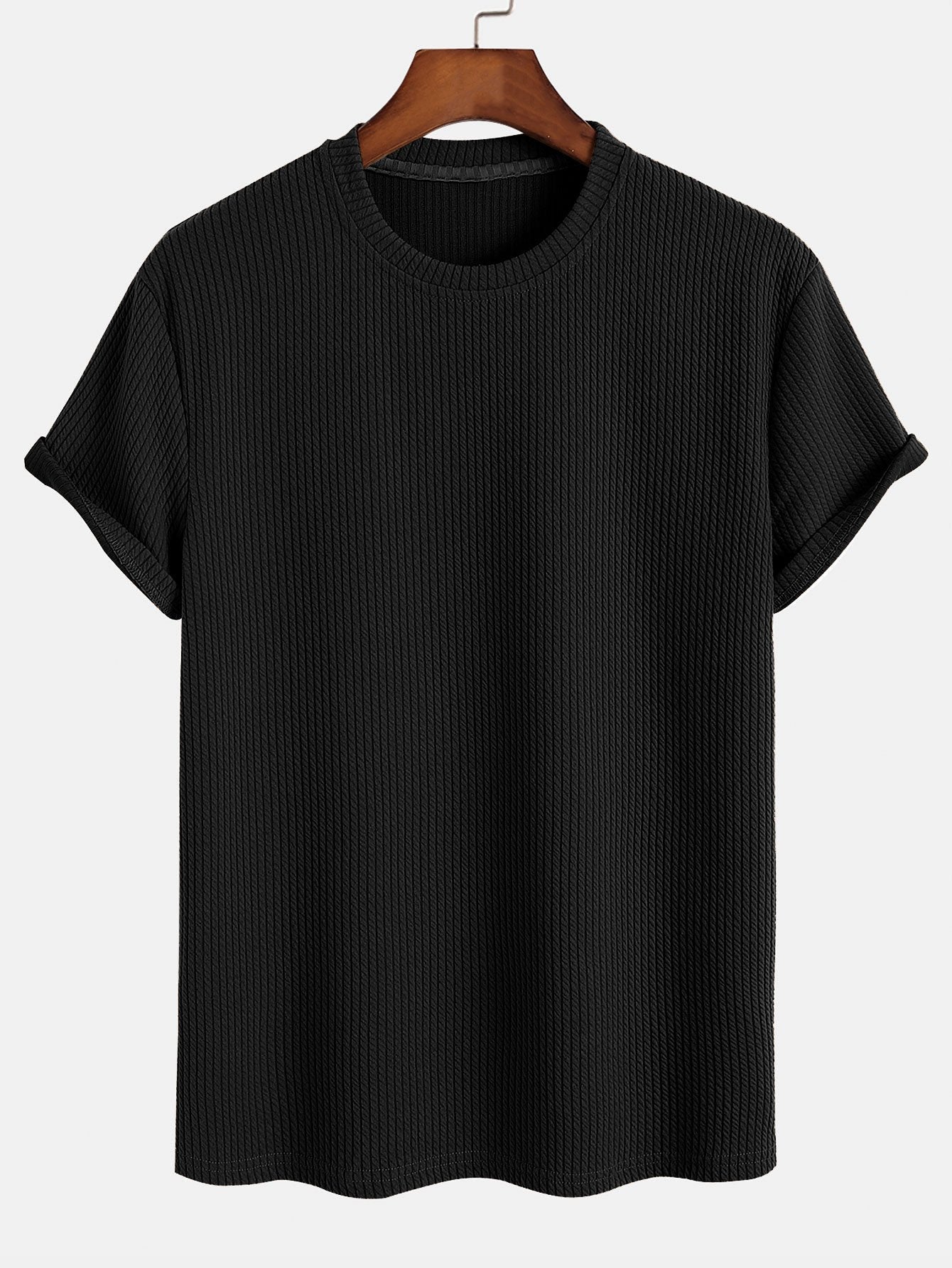 Men’s Everyday Stretch T-Shirt – Soft Polyester Spandex Regular Fit Basic Casual Tee