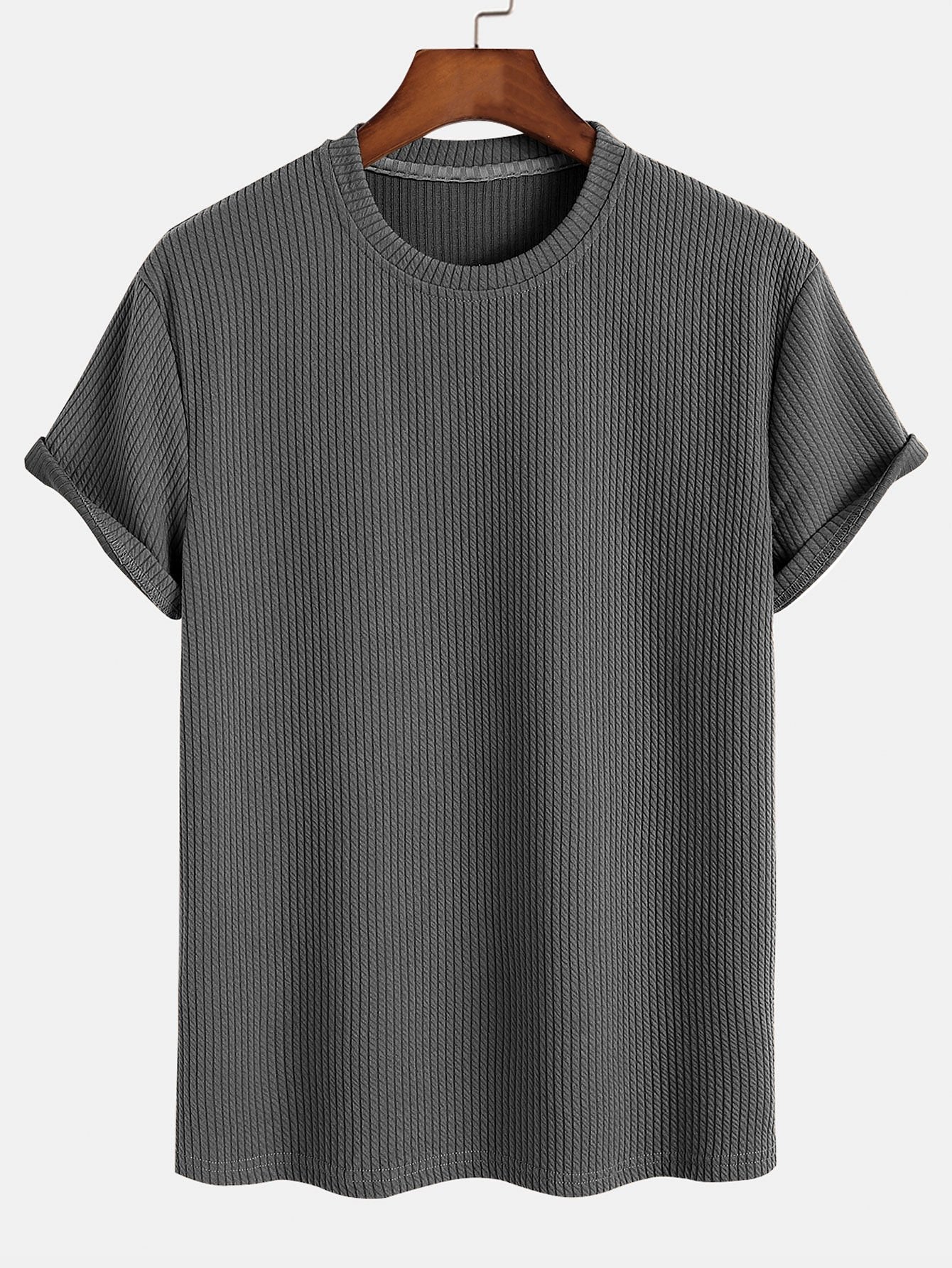 Men’s Everyday Stretch T-Shirt – Soft Polyester Spandex Regular Fit Basic Casual Tee