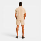 Men's Linen Shirt and Shorts Set, Matching Summer Outfit