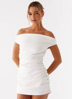 Morgan Collection | Off Shoulder Mini Dress with Luxurious Stretch Fabric | Elegant Fit for Night Out - Women's