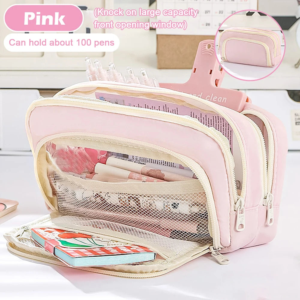 Multi Layer Pencil Case, Large Capacity Pencil Pouch