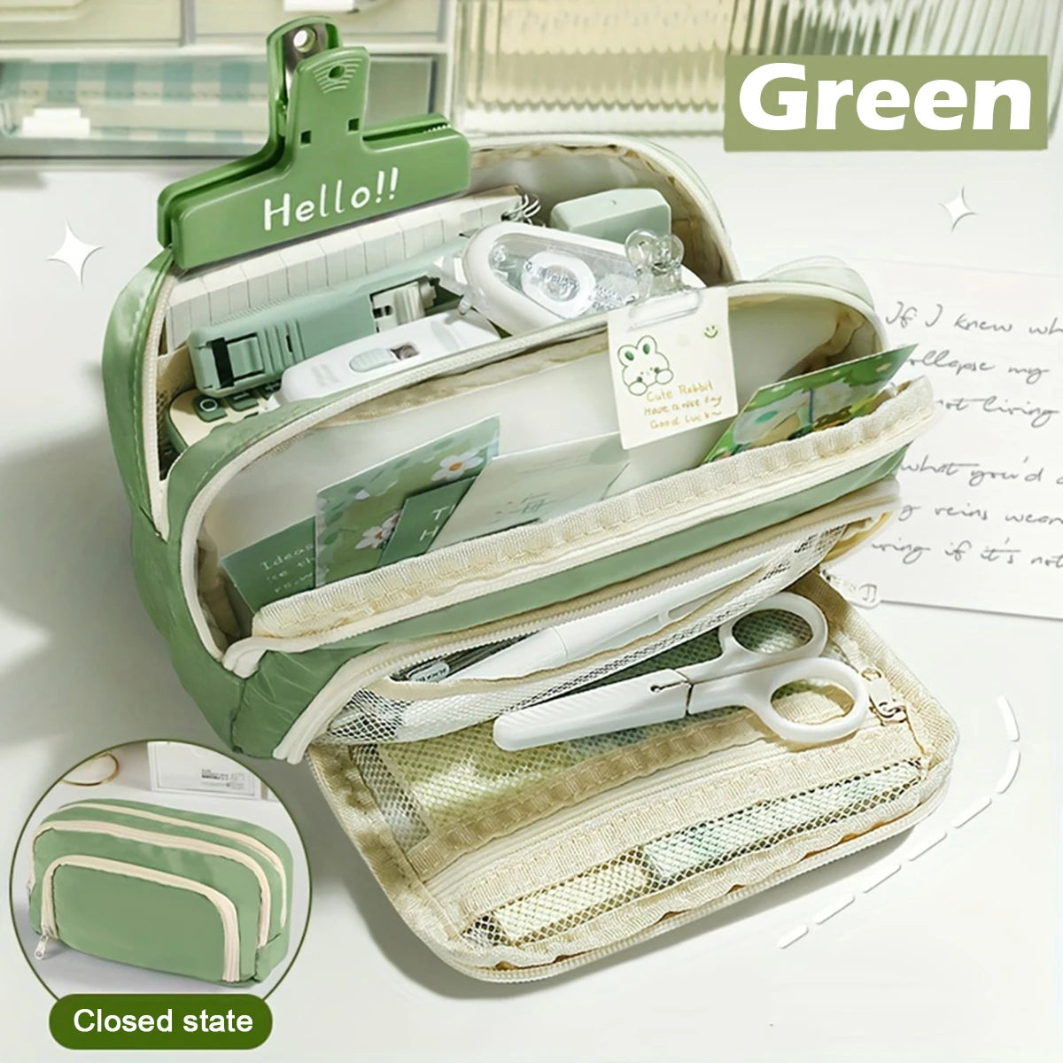 Multi Layer Pencil Case, Large Capacity Pencil Pouch