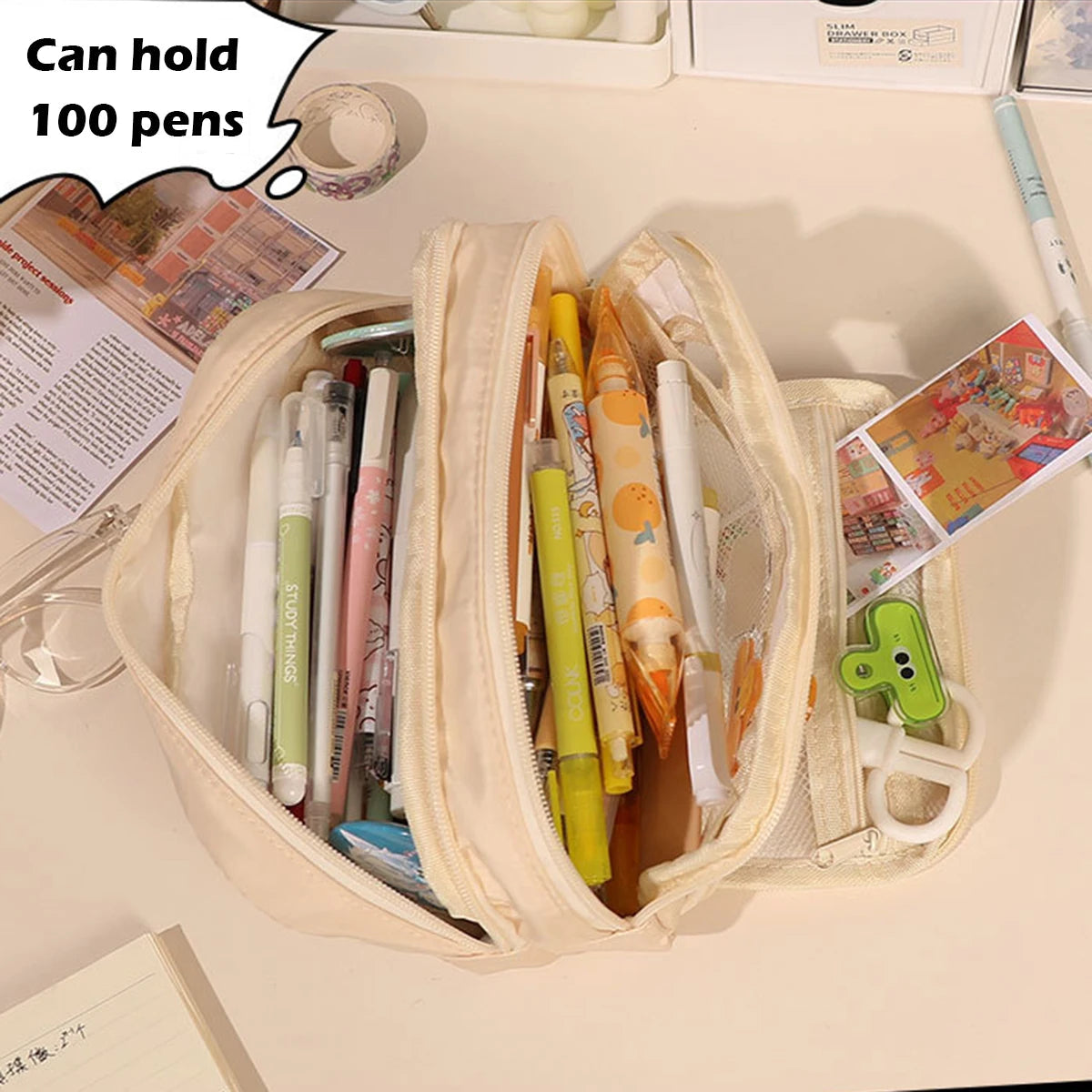 Multi Layer Pencil Case, Large Capacity Pencil Pouch