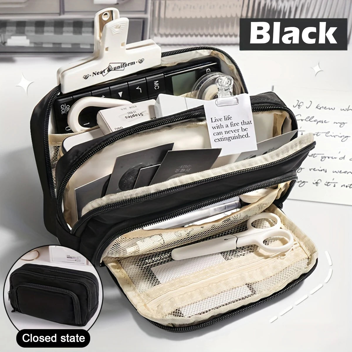 Multi Layer Pencil Case, Large Capacity Pencil Pouch