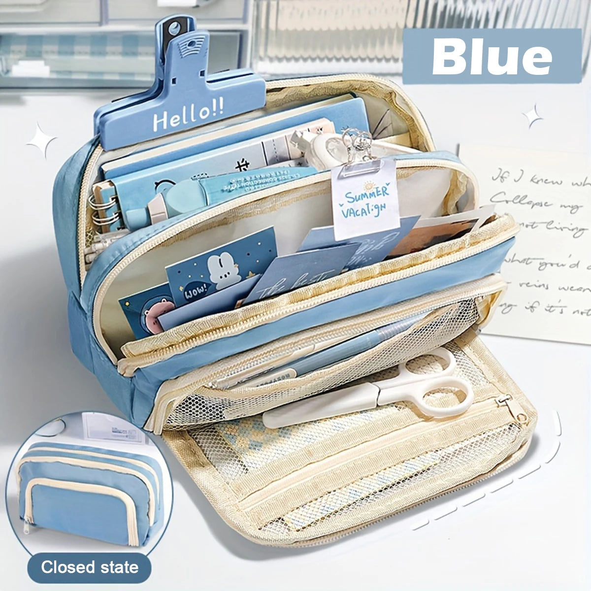 Multi Layer Pencil Case, Large Capacity Pencil Pouch