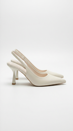Nicole Collection | Women's Black Heels with Adjustable Slingback Strap | Elegant Pointed Toe Design for All-Day Comfort