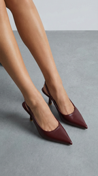 Nicole Collection | Women's Black Heels with Adjustable Slingback Strap | Elegant Pointed Toe Design for All-Day Comfort