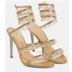 Open Toe Ankle Strap High Heel Sandals for Evenings