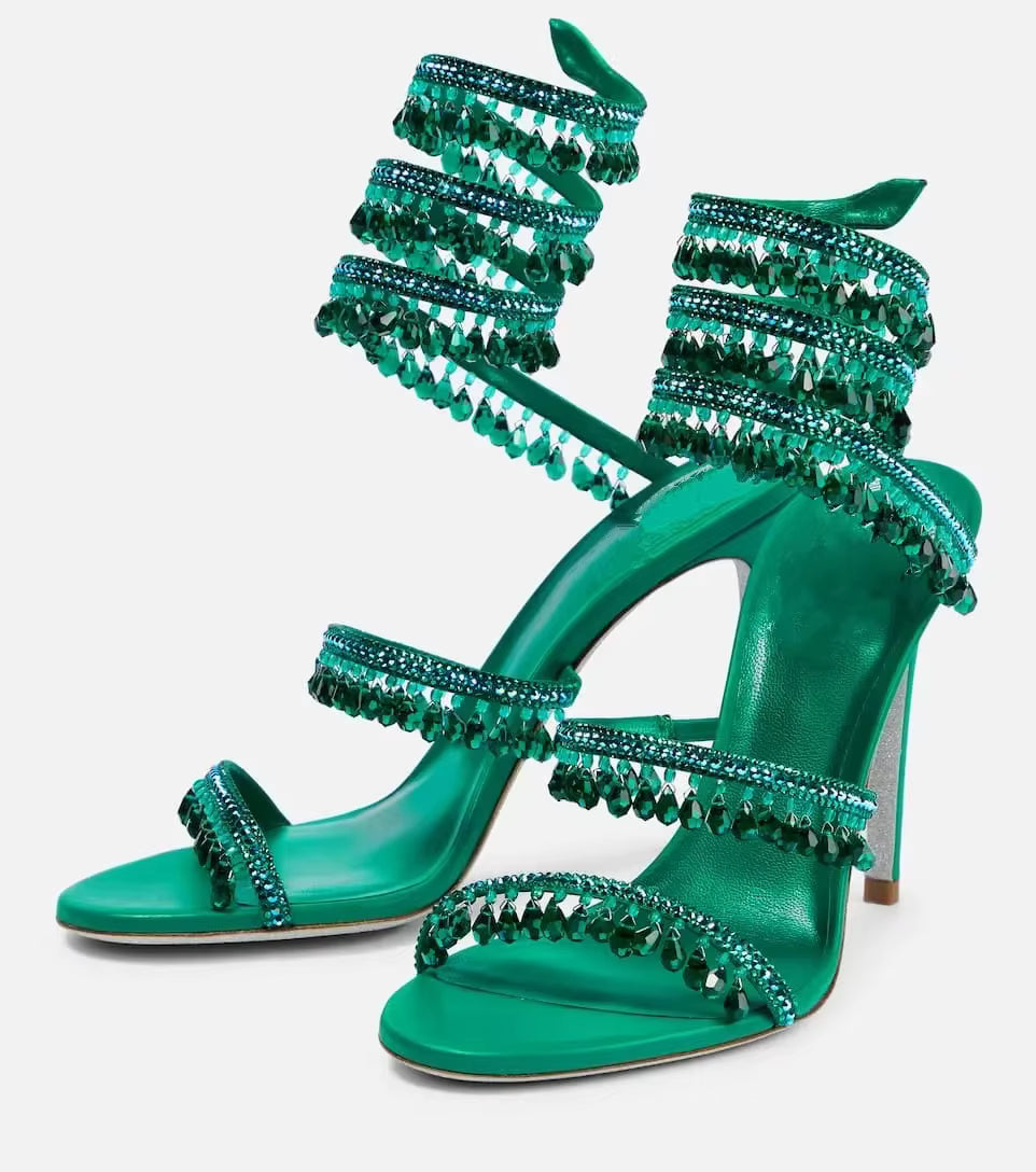 Open Toe Ankle Strap High Heel Sandals for Evenings