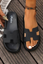 Womens Cut Out Platform Slides, Comfort Slippers
