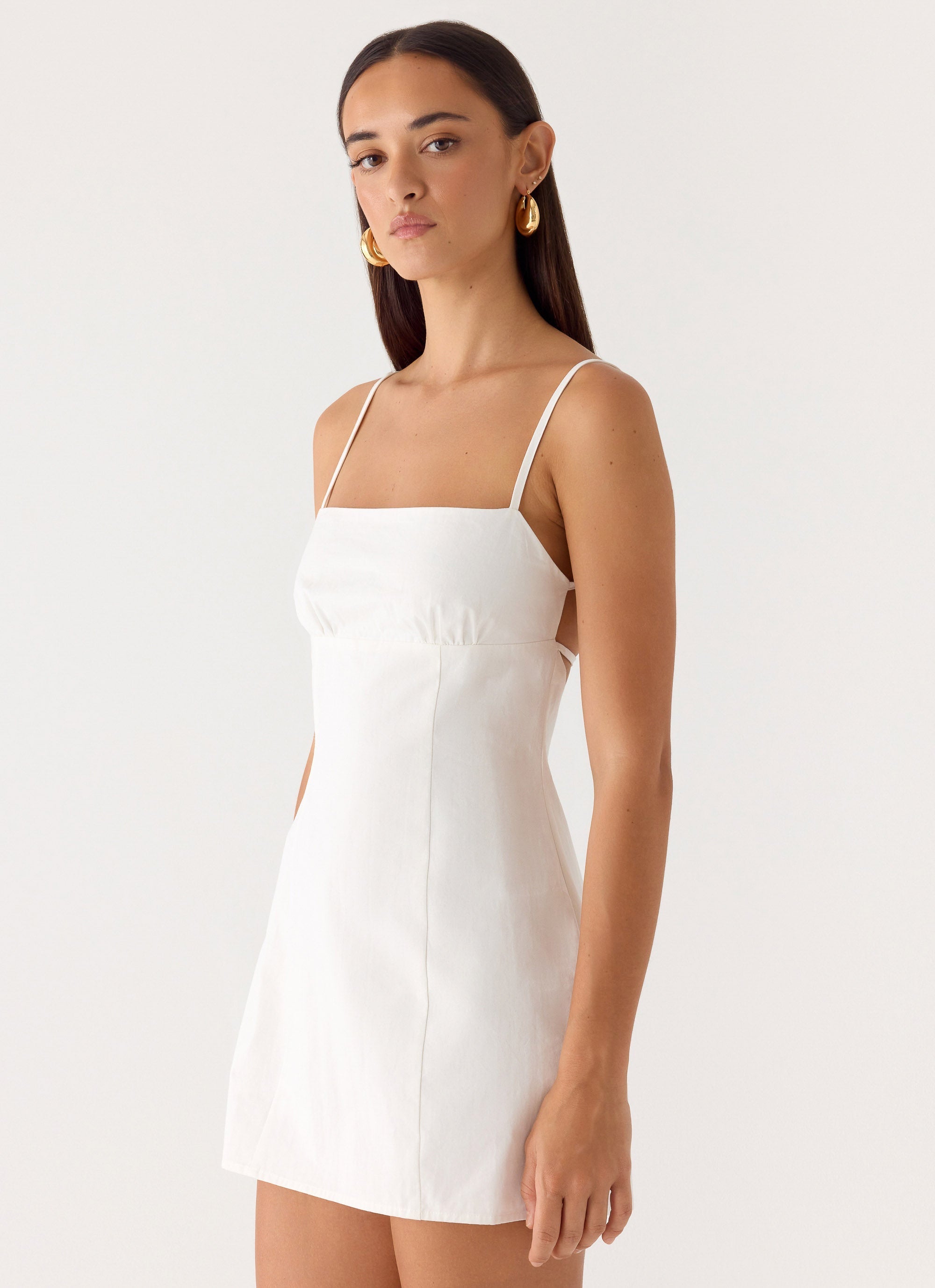 Stermo| Mini Dress with Adjustable Straps & Bust Gathering | Flattering Fit for Day-to-Night Wear - Women's