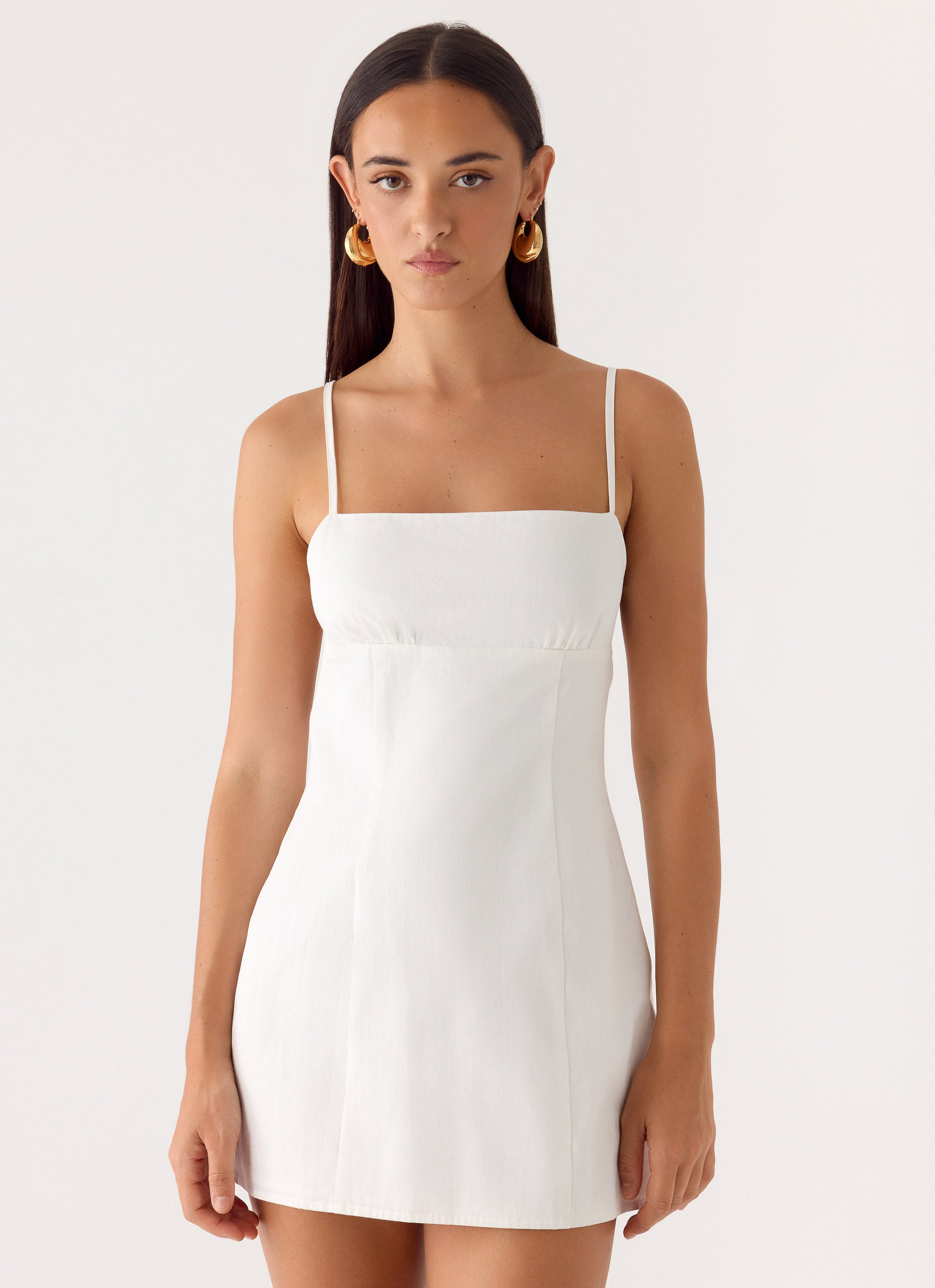 Stermo| Mini Dress with Adjustable Straps & Bust Gathering | Flattering Fit for Day-to-Night Wear - Women's