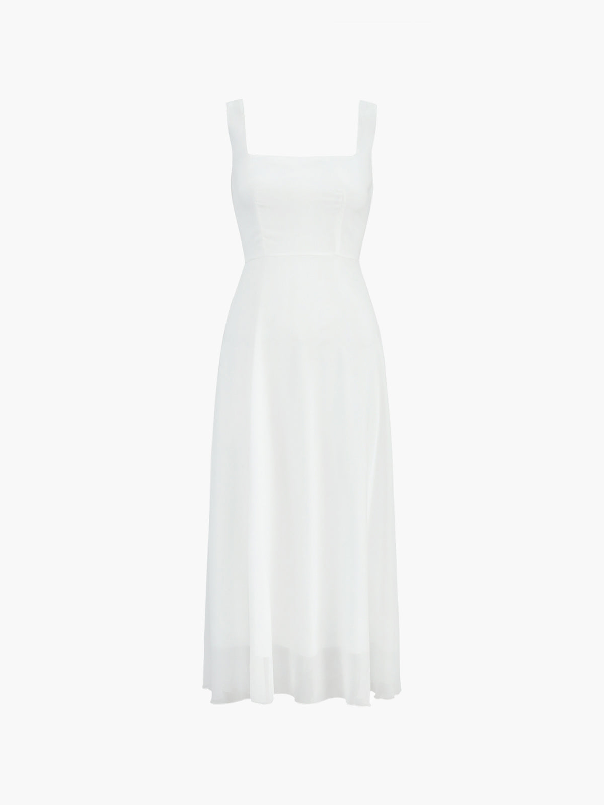 Women’s Elegant Square Neck Sleeveless Maxi Dress – Minimalist Woven Occasion Dress for Work, Wedding & Vacation