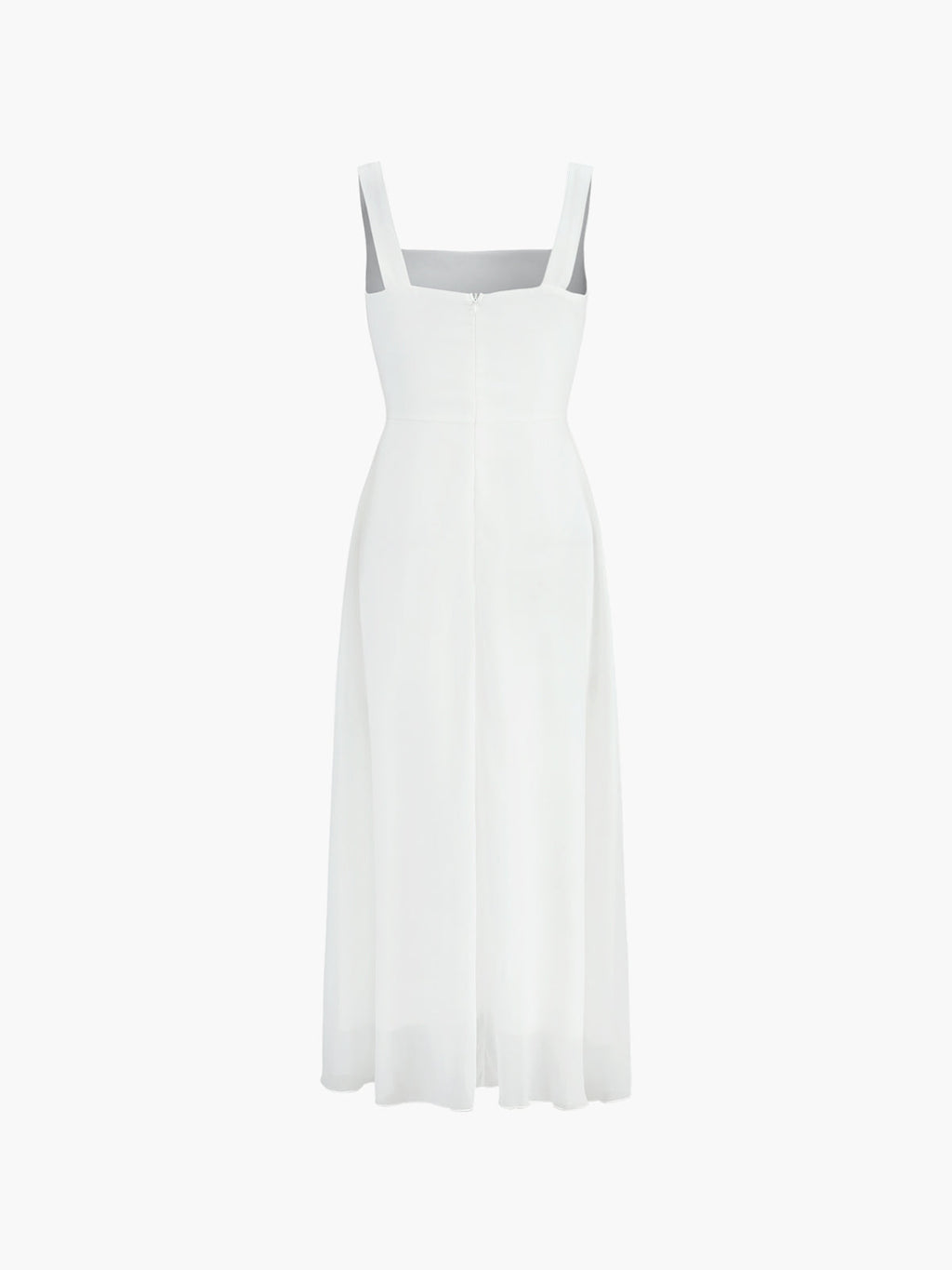 Women’s Elegant Square Neck Sleeveless Maxi Dress – Minimalist Woven Occasion Dress for Work, Wedding & Vacation