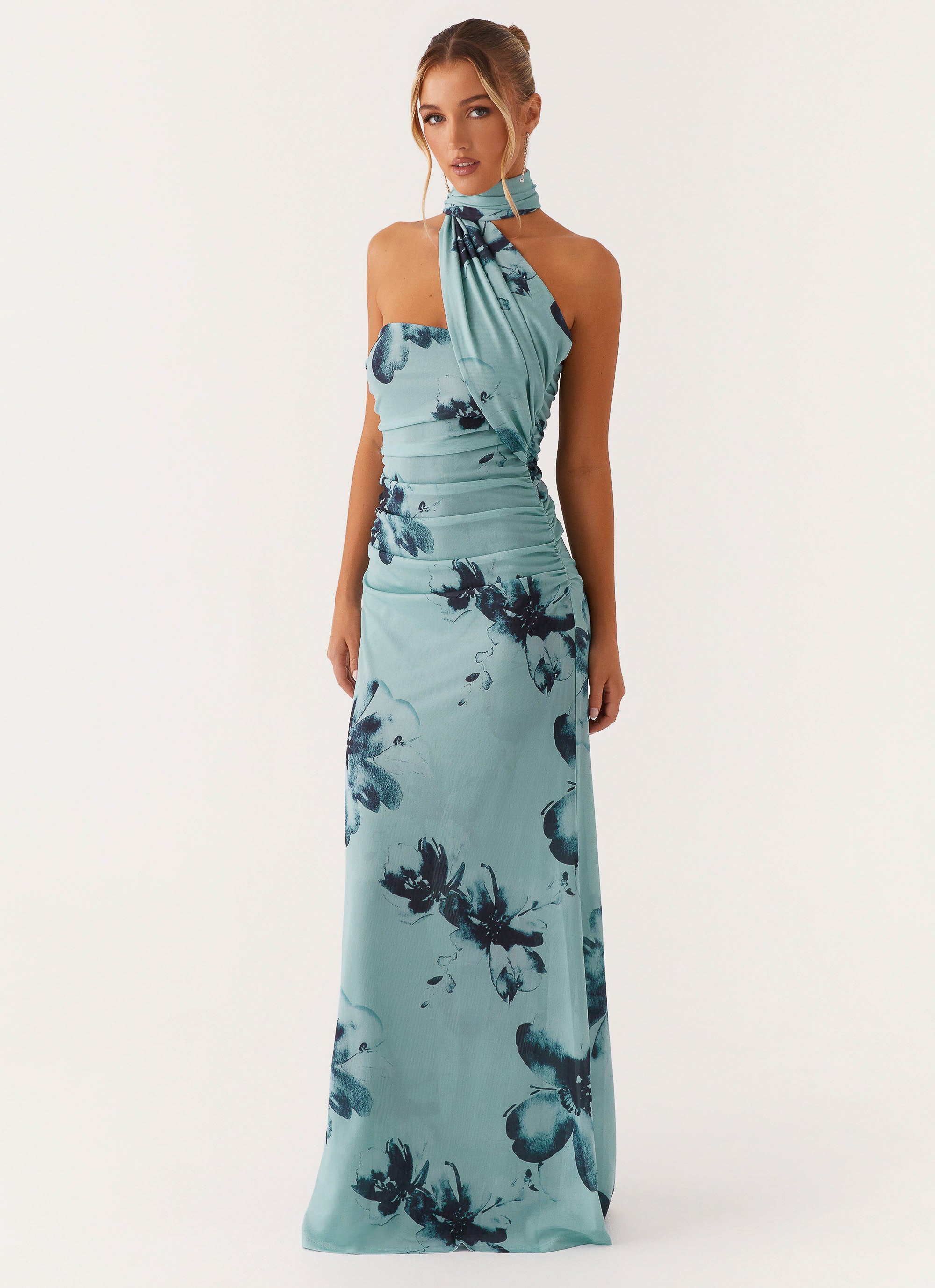 Songbird Collection | Floral Maxi Dress with Strapless Neckline | Elegant Long Dresses for Effortless Style - Women's