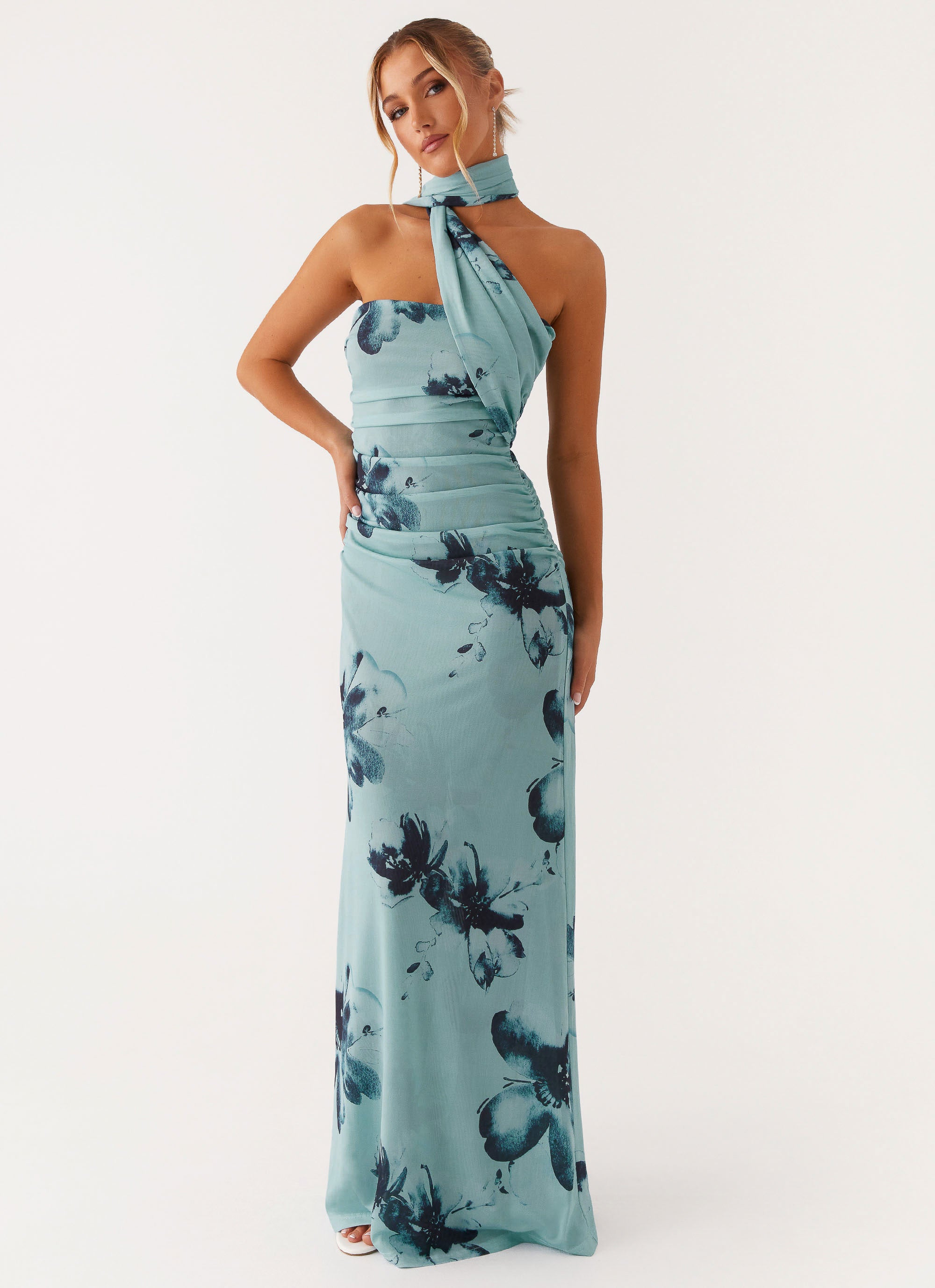 Songbird Collection | Floral Maxi Dress with Strapless Neckline | Elegant Long Dresses for Effortless Style - Women's