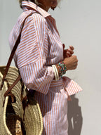 Striped Shirt Dress with Button Front, Casual Dress