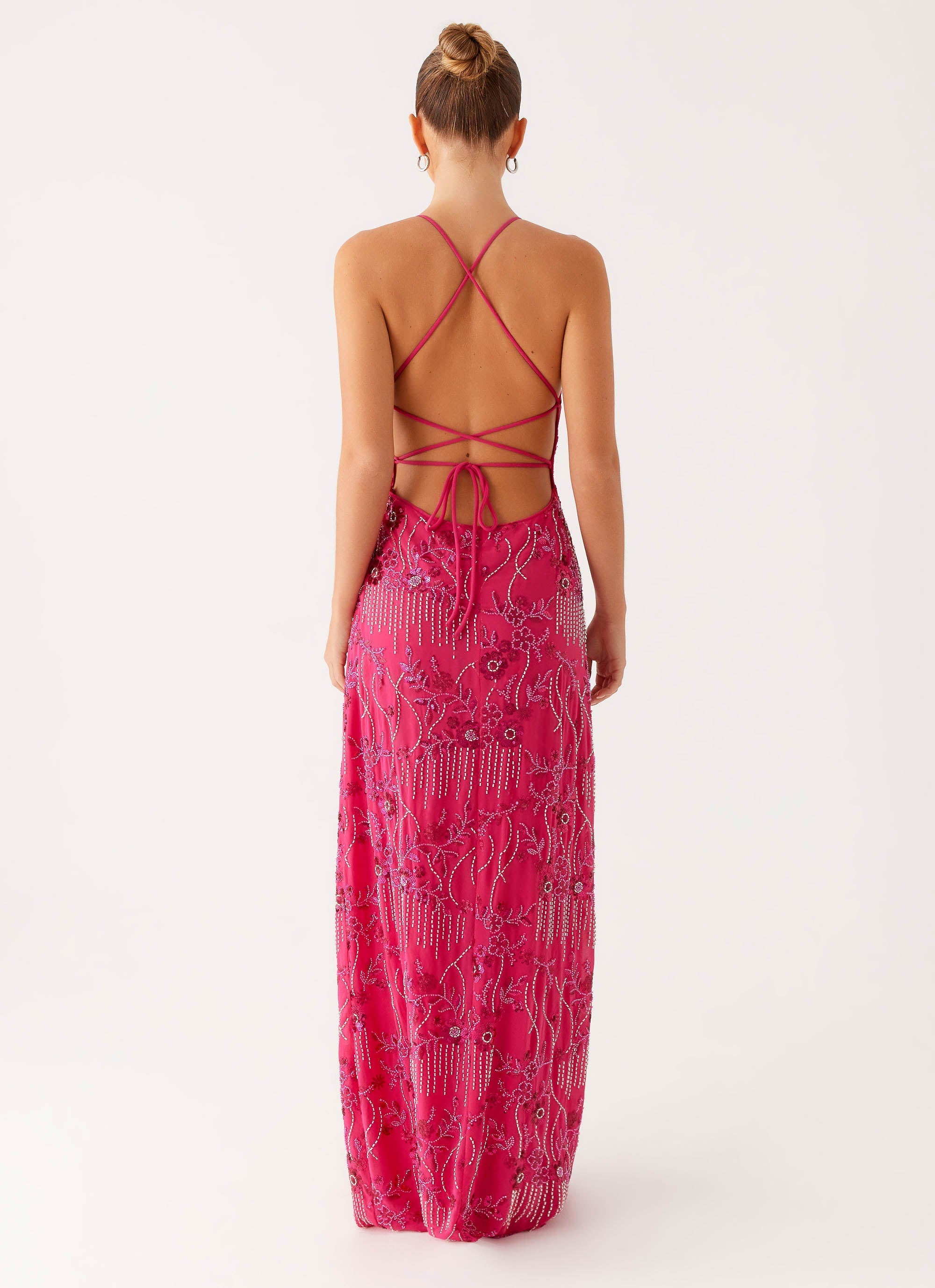 Vietta | Sequin Cami Maxi Dress with Open Back Design | Stunning Evening Wear - Women's