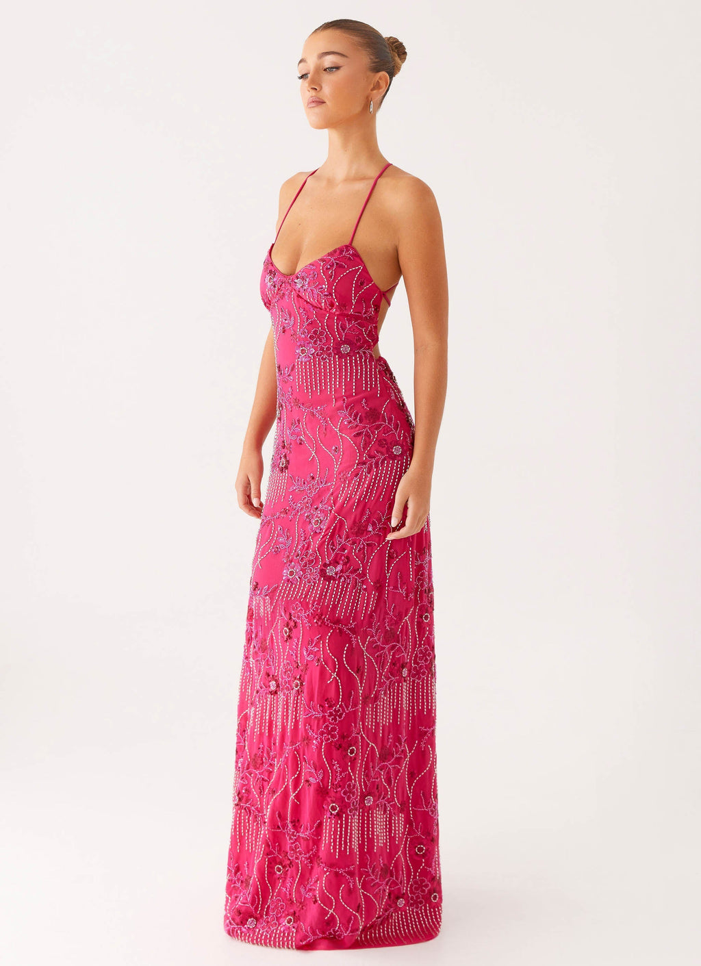 Vietta | Sequin Cami Maxi Dress with Open Back Design | Stunning Evening Wear - Women's