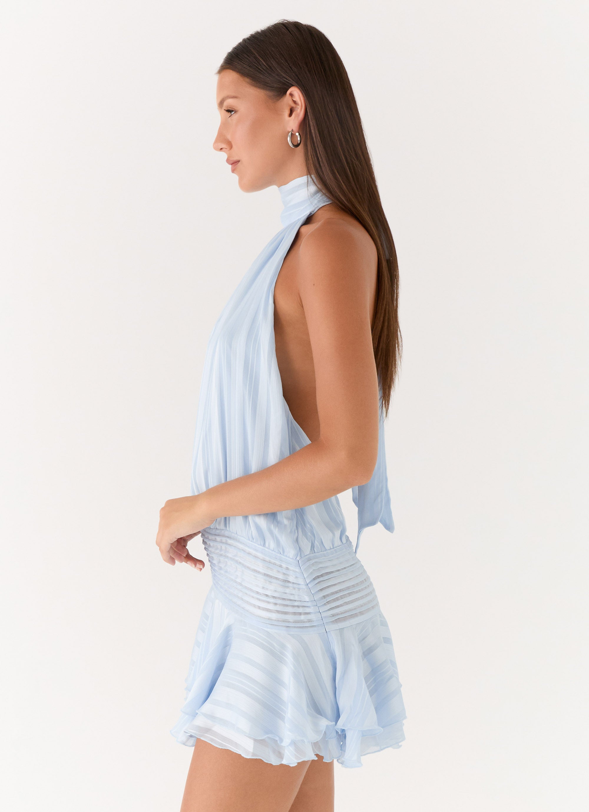 Willow Collection | Chiffon Mini Dress with Halter Neckline | Elegant Design for Effortless Style - Women's