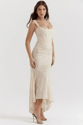 Women’s Elegant Vintage Georgette Maxi Dress – Timeless Bodycon Evening Gown