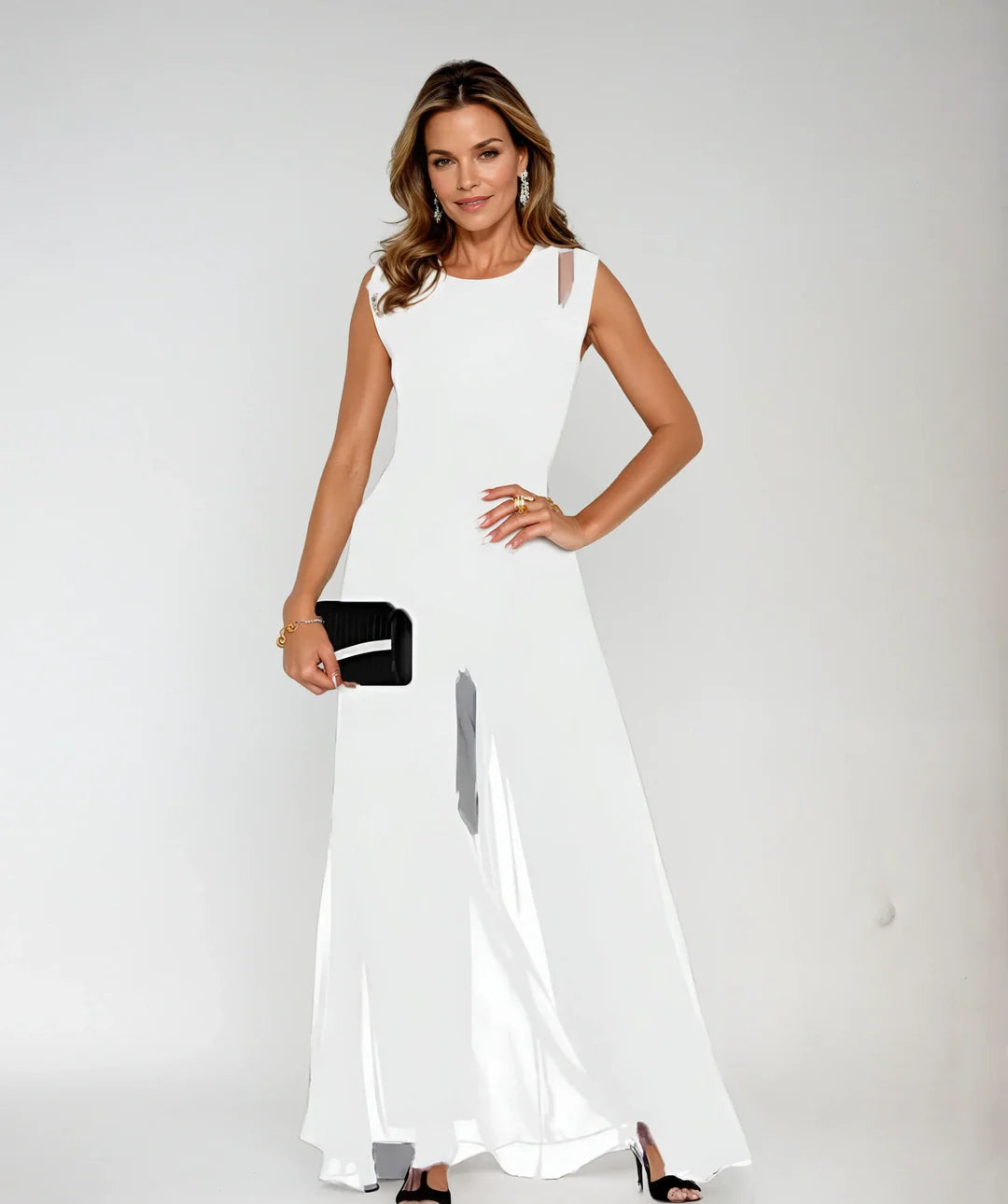 Women’s Long Slit Maxi Dress – Elegant Flowing Evening Dress for Day-to-Night Wear