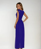 Women’s Long Slit Maxi Dress – Elegant Flowing Evening Dress for Day-to-Night Wear