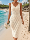 Crochet Knit Sleeveless Maxi Beach Dress