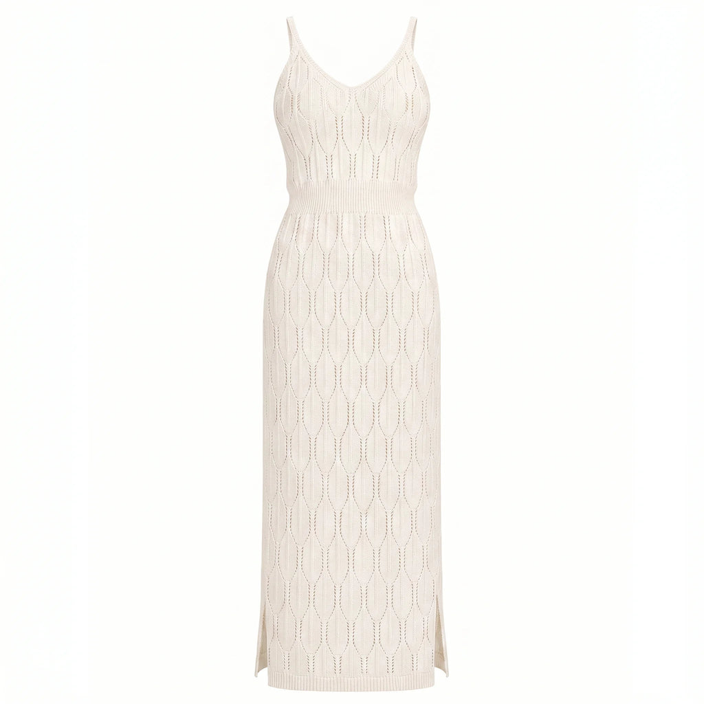 Crochet Knit Sleeveless Maxi Beach Dress