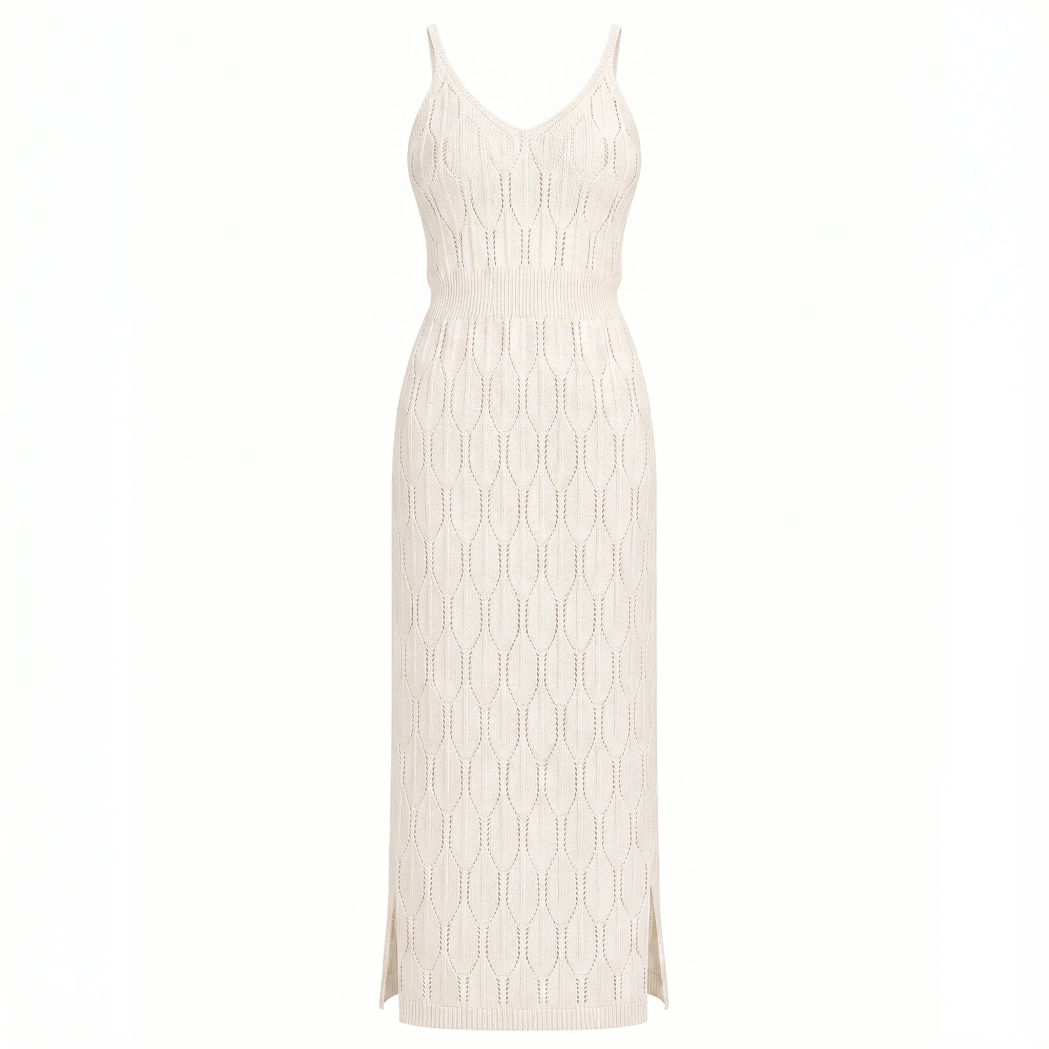 Crochet Knit Sleeveless Maxi Beach Dress