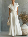 Women’s Solid Color Two-Piece Pants Set – Relaxed Fit Minimalist Co-Ord Outfit