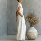 Women’s Solid Color Two-Piece Pants Set – Relaxed Fit Minimalist Co-Ord Outfit