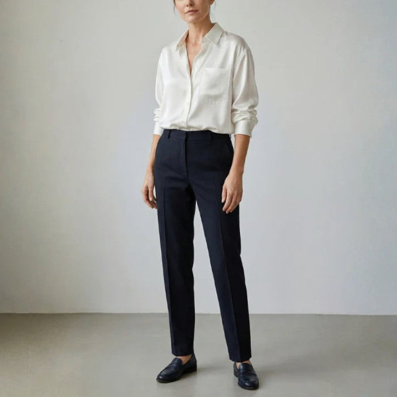 White Relaxed Button Up Shirt with Chest Pocket